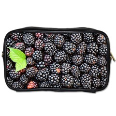 Blackberries Background Black Dark Toiletries Bags by Amaryn4rt