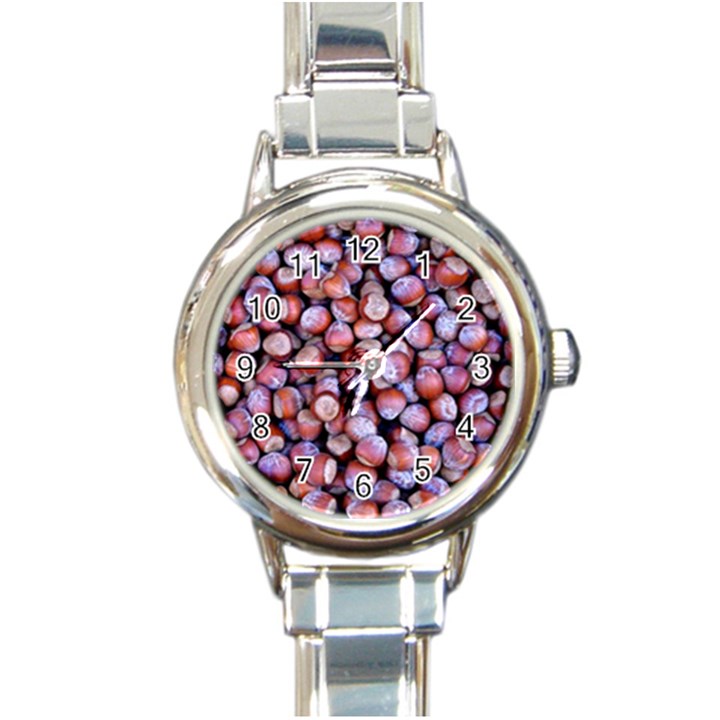 Hazelnuts Nuts Market Brown Nut Round Italian Charm Watch