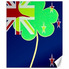 Irishshamrock New Zealand Ireland Funny St Patrick Flag Canvas 8  X 10  by yoursparklingshop