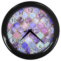 Blue Moroccan Mosaic Wall Clocks (black) by Brittlevirginclothing