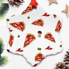 Pizza Pattern Snowflake Ornament (two Sides) by Valentinaart