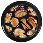 Delicious snacks Wall Clocks (Black) Front