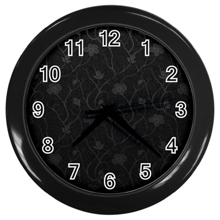 Dark silvered flower Wall Clocks (Black)