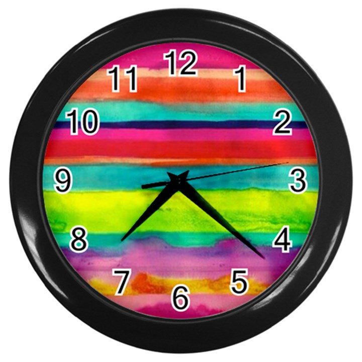 wet painted paper Wall Clocks (Black)