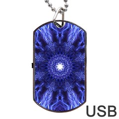 Tech Neon And Glow Backgrounds Psychedelic Art Dog Tag Usb Flash (two Sides) by Amaryn4rt