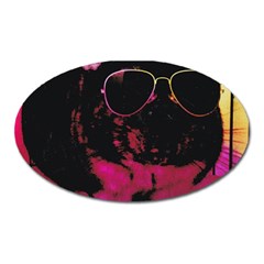 Maggie Chinchillin Version 2 Oval Magnet by tigflea