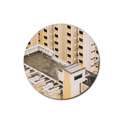 Apartments Architecture Building Rubber Coaster (round)  by Amaryn4rt