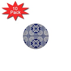 Ceramic Portugal Tiles Wall 1  Mini Buttons (10 Pack)  by Amaryn4rt