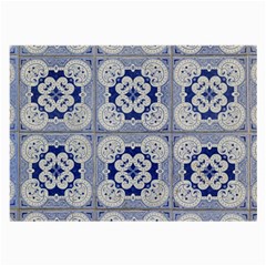 Ceramic Portugal Tiles Wall Large Glasses Cloth (2-side) by Amaryn4rt