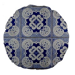 Ceramic Portugal Tiles Wall Large 18  Premium Round Cushions by Amaryn4rt