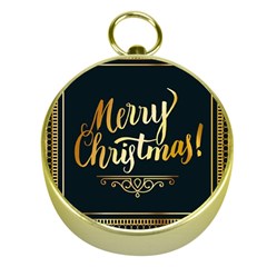 Christmas Gold Black Frame Noble Gold Compasses by Nexatart