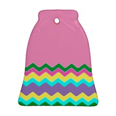 Easter Chevron Pattern Stripes Bell Ornament (two Sides) by Nexatart