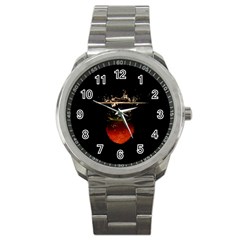 Strawberry Sport Metal Watch by Nexatart