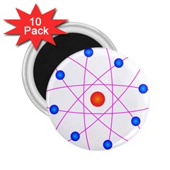 Atom Model Vector Clipart 2 25  Magnets (10 Pack)  by Nexatart