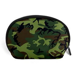 Camouflage Green Brown Black Accessory Pouches (large)  by Nexatart