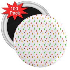 Fruit Pattern Vector Background 3  Magnets (100 Pack) by Nexatart