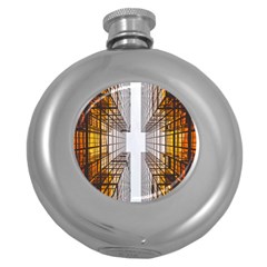 Architecture Facade Buildings Windows Round Hip Flask (5 Oz) by Nexatart