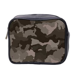 Background For Scrapbooking Or Other Camouflage Patterns Beige And Brown Mini Toiletries Bag 2-side by Nexatart