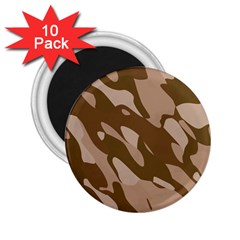 Background For Scrapbooking Or Other Beige And Brown Camouflage Patterns 2 25  Magnets (10 Pack)  by Nexatart