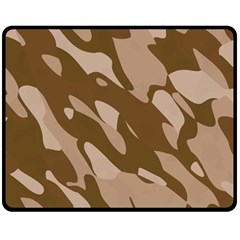 Background For Scrapbooking Or Other Beige And Brown Camouflage Patterns Double Sided Fleece Blanket (medium)  by Nexatart