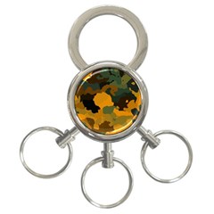 Background For Scrapbooking Or Other Camouflage Patterns Orange And Green 3-ring Key Chains by Nexatart