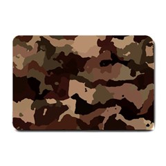 Background For Scrapbooking Or Other Camouflage Patterns Beige And Brown Small Doormat  by Nexatart