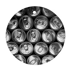 Black And White Doses Cans Fuzzy Drinks Ornament (round) by Nexatart