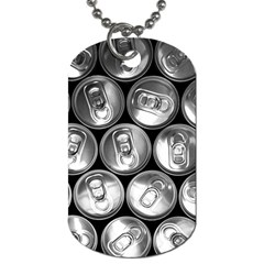 Black And White Doses Cans Fuzzy Drinks Dog Tag (one Side) by Nexatart