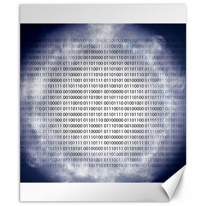 Binary Computer Technology Code Canvas 8  x 10 