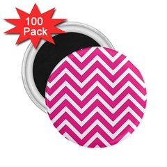 Chevrons Stripes Pink Background 2 25  Magnets (100 Pack)  by Nexatart