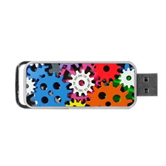 Colorful Toothed Wheels Portable Usb Flash (two Sides) by Nexatart