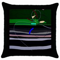 Abstraction Throw Pillow Case (black) by Valentinaart