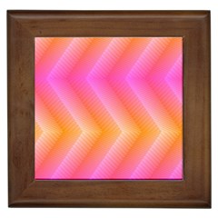 Pattern Background Pink Orange Framed Tiles by Nexatart