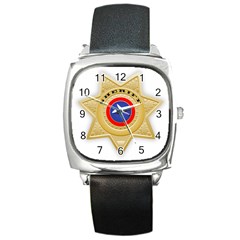 Sheriff S Star Sheriff Star Chief Square Metal Watch by Nexatart