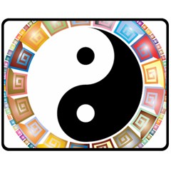 Yin Yang Eastern Asian Philosophy Double Sided Fleece Blanket (medium)  by Nexatart