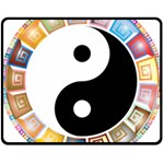 Yin Yang Eastern Asian Philosophy Double Sided Fleece Blanket (Medium)  58.8 x47.4  Blanket Front