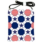 Patriotic Symbolic Red White Blue Shoulder Sling Bags Front