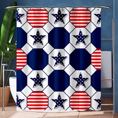 Patriotic Symbolic Red White Blue Shower Curtain 60  X 72  (medium)  by Nexatart