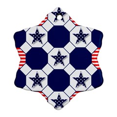 Patriotic Symbolic Red White Blue Snowflake Ornament (two Sides) by Nexatart