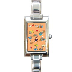 School Rocks! Rectangle Italian Charm Watch by athenastemple