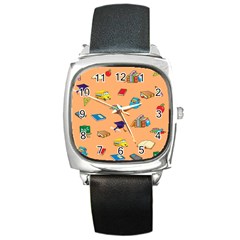 School Rocks! Square Metal Watch by athenastemple