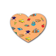 School Rocks! Heart Coaster (4 Pack)  by athenastemple