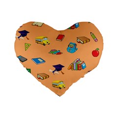 School Rocks! Standard 16  Premium Flano Heart Shape Cushions by athenastemple