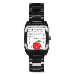 Fruit Of Education Stainless Steel Barrel Watch by athenastemple