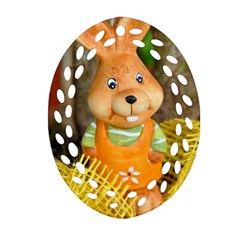 Easter Hare Easter Bunny Oval Filigree Ornament (two Sides) by Nexatart