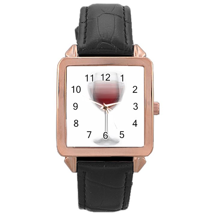 Wine Glass Steve Socha Rose Gold Leather Watch 