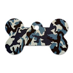 Blue Water Camouflage Dog Tag Bone (two Sides) by Nexatart