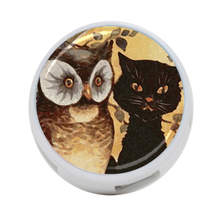 Owl And Black Cat 4-Port USB Hub (Two Sides) 