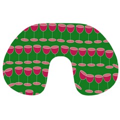 Wine Red Champagne Glass Red Wine Travel Neck Pillows by Nexatart