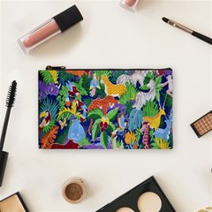 Animated Safari Animals Background Cosmetic Bag (small)  by Nexatart